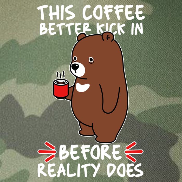 This Coffee Better Kick In Before Reality Does Stressed Coffee Bear Legacy Tie Dye Trucker Hat