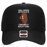 This Coffee Better Kick In Before Reality Does Stressed Coffee Bear High Crown Mesh Back Trucker Hat