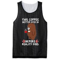 This Coffee Better Kick In Before Reality Does Stressed Coffee Bear Mesh Reversible Basketball Jersey Tank