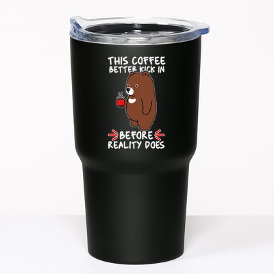 This Coffee Better Kick In Before Reality Does Stressed Coffee Bear Tumbler