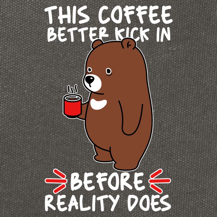 This Coffee Better Kick In Before Reality Does Stressed Coffee Bear Cotton Canvas Backpack