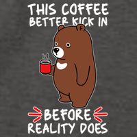 This Coffee Better Kick In Before Reality Does Stressed Coffee Bear Vector Backpack