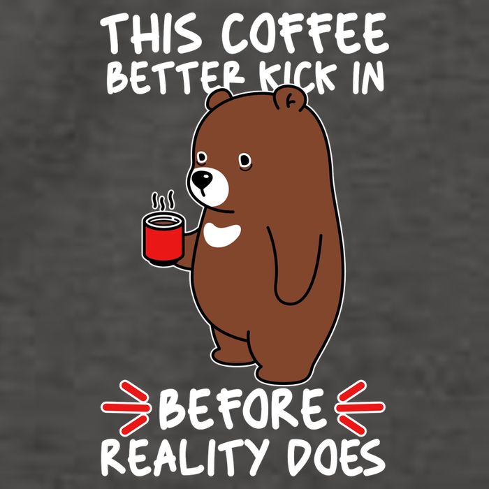 This Coffee Better Kick In Before Reality Does Stressed Coffee Bear Vector Backpack