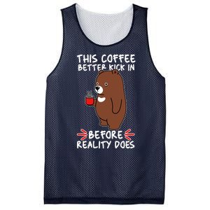 This Coffee Better Kick In Before Reality Does Stressed Coffee Bear Mesh Reversible Basketball Jersey Tank