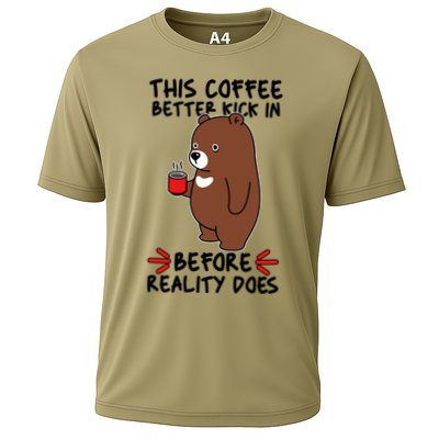 This Coffee Better Kick In Before Reality Does Stressed Coffee Bear Performance Shirt