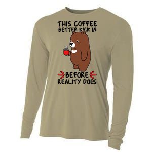 This Coffee Better Kick In Before Reality Does Stressed Coffee Bear Cooling Performance Long Sleeve Crew