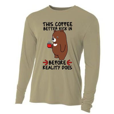 This Coffee Better Kick In Before Reality Does Stressed Coffee Bear Cooling Performance Long Sleeve Crew