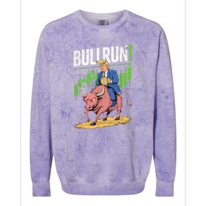 Trump Crypto Btc 2024 Bullrun 2025 Bitcoin Colorblast Crewneck Sweatshirt