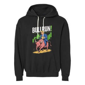 Trump Crypto Btc 2024 Bullrun 2025 Bitcoin Garment-Dyed Fleece Hoodie