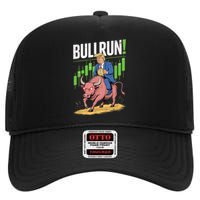 Trump Crypto Btc 2024 Bullrun 2025 Bitcoin High Crown Mesh Back Trucker Hat