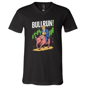 Trump Crypto Btc 2024 Bullrun 2025 Bitcoin V-Neck T-Shirt