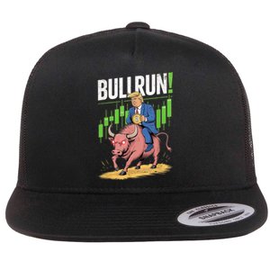 Trump Crypto Btc 2024 Bullrun 2025 Bitcoin Flat Bill Trucker Hat