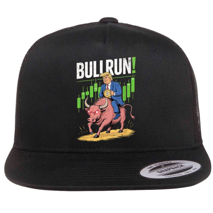 Trump Crypto Btc 2024 Bullrun 2025 Bitcoin Flat Bill Trucker Hat