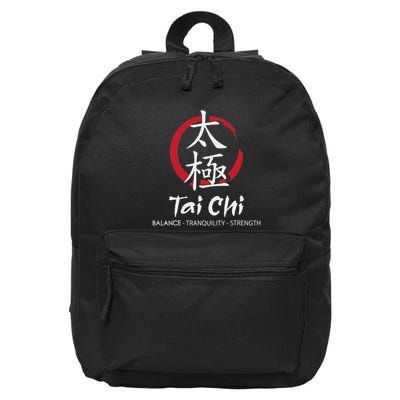 Tai Chi Body Mind Wellness Spiritual Yin Yang Martial Arts 16 in Basic Backpack