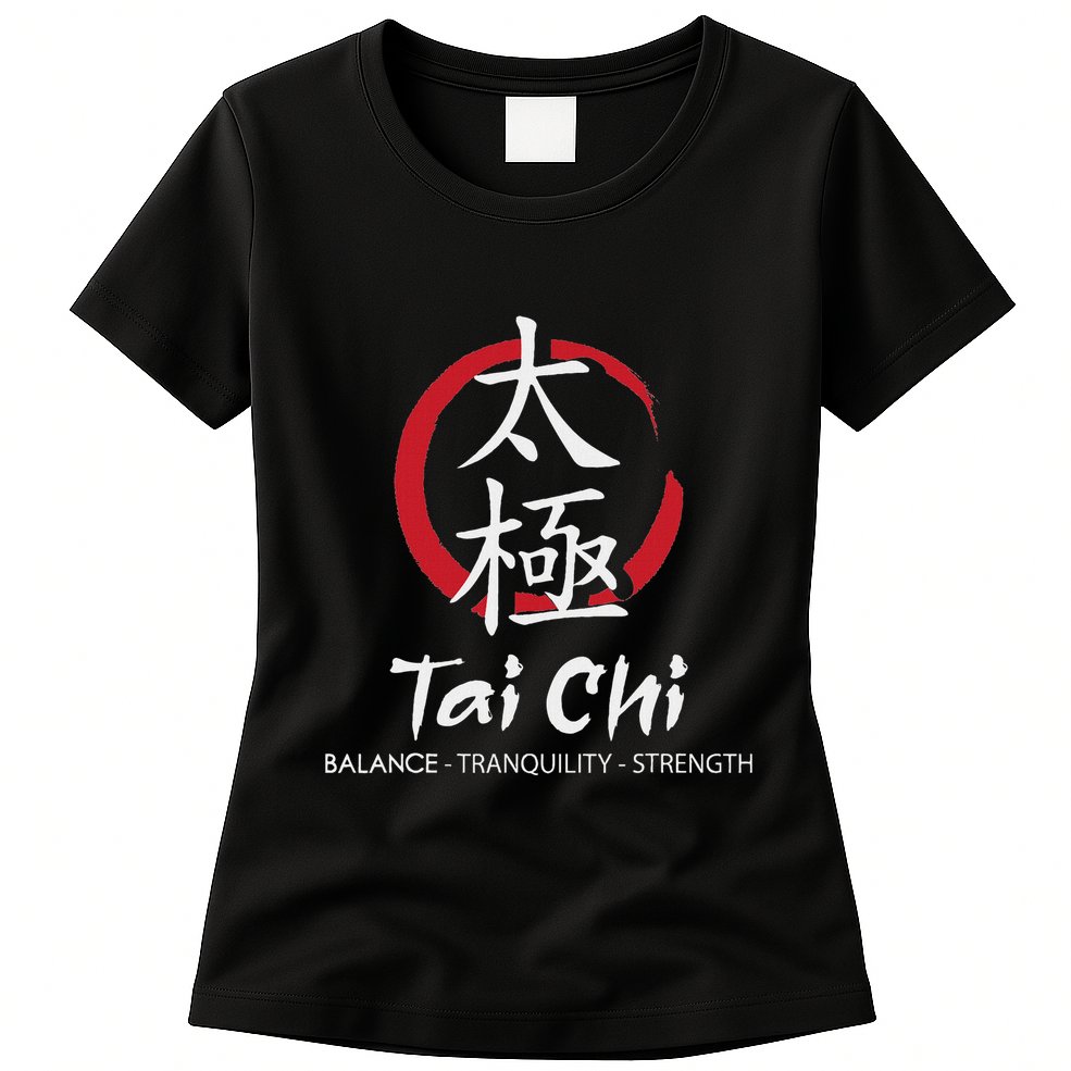 Tai Chi Body Mind Wellness Spiritual Yin Yang Martial Arts Womens T-Shirt