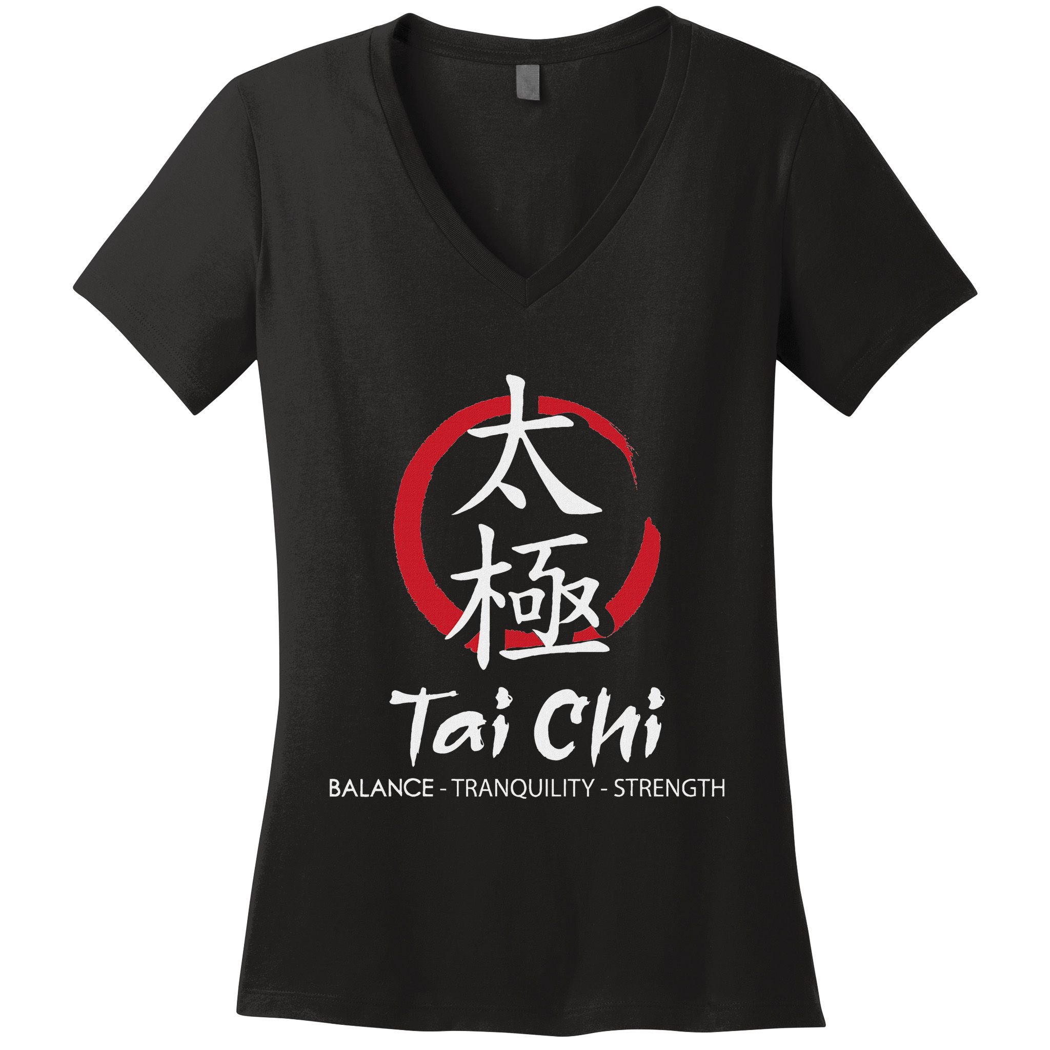 Tai Chi Body Mind Wellness Spiritual Yin Yang Martial Arts Women's V-Neck T-Shirt