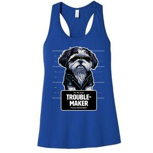 Troublemaker Cute Black Shih Tzu Puppy For Christmas Gift Women's Racerback Tank