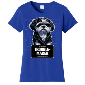 Troublemaker Cute Black Shih Tzu Puppy For Christmas Gift Women's T-Shirt