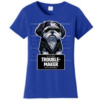 Troublemaker Cute Black Shih Tzu Puppy For Christmas Gift Women's T-Shirt