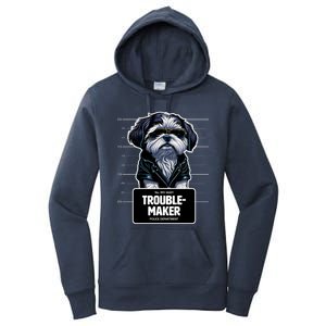 Troublemaker Cute Black Shih Tzu Puppy For Christmas Gift Women's Pullover Hoodie