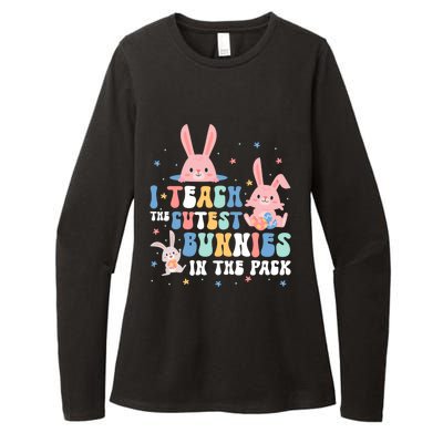 Teach Cutest Bunnies Easter Preschool Kindergarten Teacher Gift Womens CVC Long Sleeve Shirt