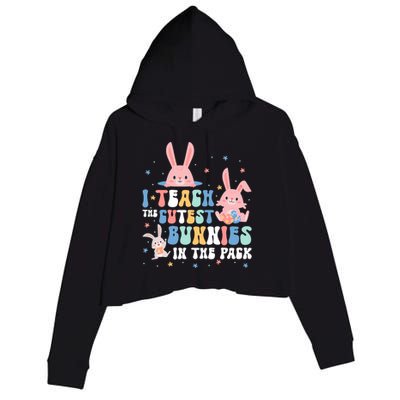 Teach Cutest Bunnies Easter Preschool Kindergarten Teacher Gift Crop Fleece Hoodie