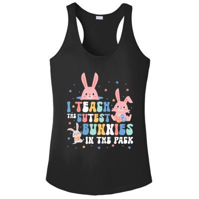 Teach Cutest Bunnies Easter Preschool Kindergarten Teacher Gift Ladies PosiCharge Competitor Racerback Tank