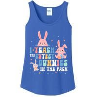 Teach Cutest Bunnies Easter Preschool Kindergarten Teacher Gift Ladies Essential Tank