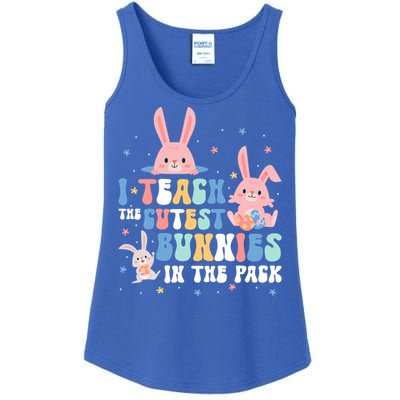 Teach Cutest Bunnies Easter Preschool Kindergarten Teacher Gift Ladies Essential Tank