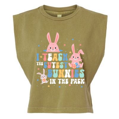 Teach Cutest Bunnies Easter Preschool Kindergarten Teacher Gift Garment-Dyed Women's Muscle Tee