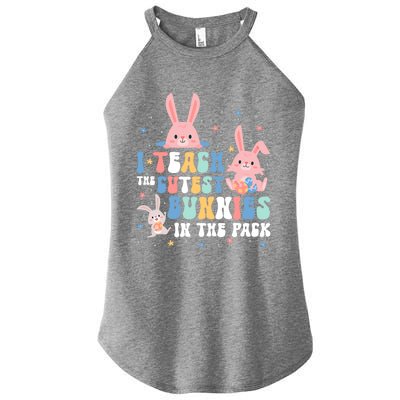 Teach Cutest Bunnies Easter Preschool Kindergarten Teacher Gift Women's Perfect Tri Rocker Tank