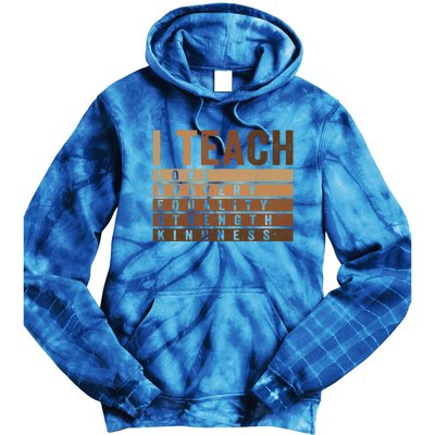 Teacher Celebrate Bhm Juneteenth I Teach Black History Great Gift Tie Dye Hoodie