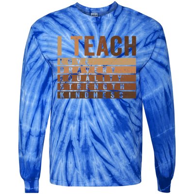 Teacher Celebrate Bhm Juneteenth I Teach Black History Great Gift Tie-Dye Long Sleeve Shirt