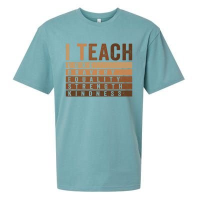 Teacher Celebrate Bhm Juneteenth I Teach Black History Great Gift Sueded Cloud Jersey T-Shirt