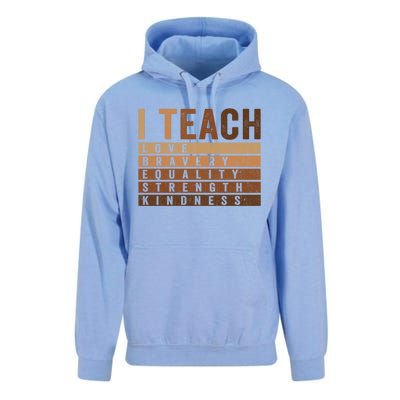 Teacher Celebrate Bhm Juneteenth I Teach Black History Great Gift Unisex Surf Hoodie