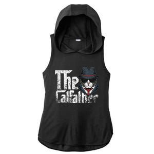 The Catfather Best Birthday Cat Dad Fathersday Funny Gift Ladies PosiCharge Tri-Blend Wicking Draft Hoodie Tank