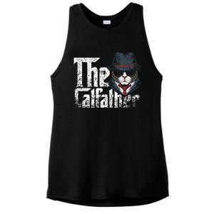 The Catfather Best Birthday Cat Dad Fathersday Funny Gift Ladies PosiCharge Tri-Blend Wicking Tank