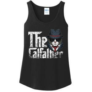 The Catfather Best Birthday Cat Dad Fathersday Funny Gift Ladies Essential Tank