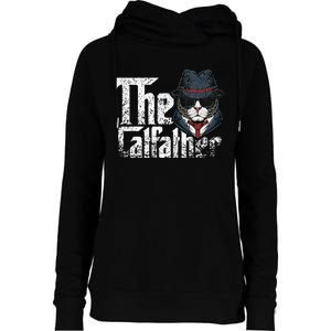 The Catfather Best Birthday Cat Dad Fathersday Funny Gift Womens Funnel Neck Pullover Hood