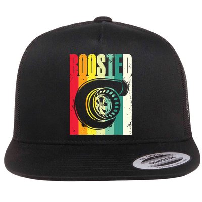 Turbo Car Boosted Car Lover Car Racing Gift Flat Bill Trucker Hat