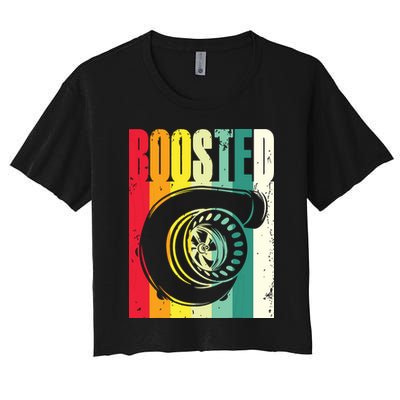 Turbo Car Boosted Car Lover Car Racing Gift Women's Crop Top Tee