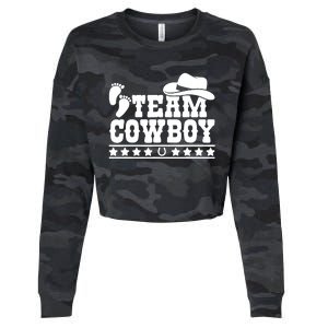 Team Cowboy Baby Gender Reveal Outfit Team Boy Gender Reveal Cropped Pullover Crew