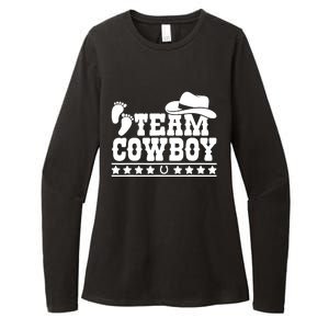 Team Cowboy Baby Gender Reveal Outfit Team Boy Gender Reveal Womens CVC Long Sleeve Shirt