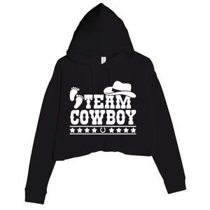 Team Cowboy Baby Gender Reveal Outfit Team Boy Gender Reveal Crop Fleece Hoodie