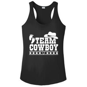 Team Cowboy Baby Gender Reveal Outfit Team Boy Gender Reveal Ladies PosiCharge Competitor Racerback Tank