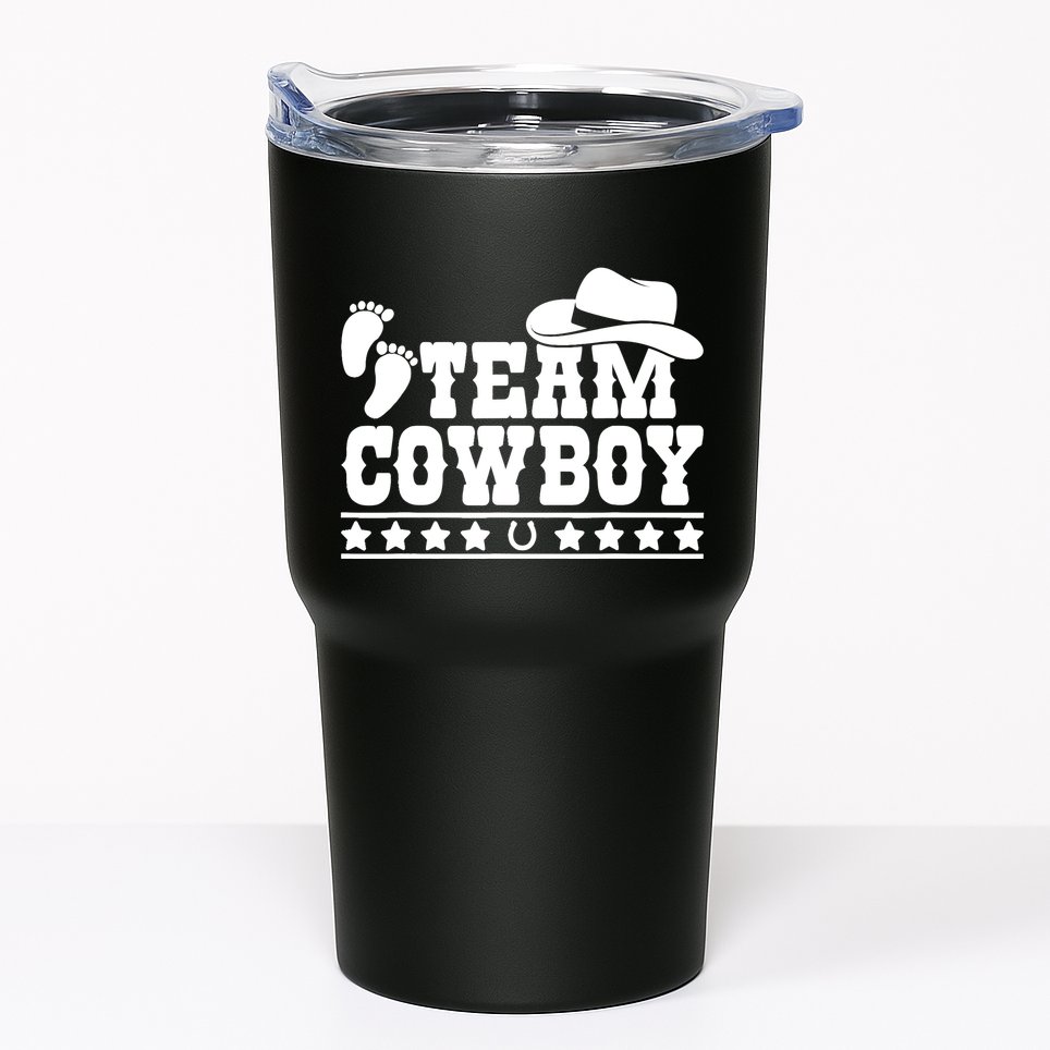 Team Cowboy Baby Gender Reveal Outfit Team Boy Gender Reveal Tumbler