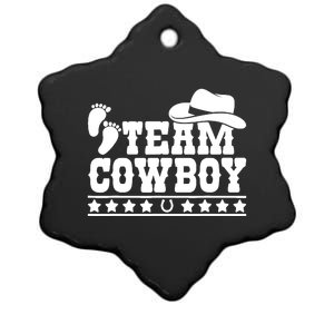 Team Cowboy Baby Gender Reveal Outfit Team Boy Gender Reveal Ceramic Star Ornament