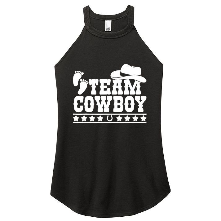 Team Cowboy Baby Gender Reveal Outfit Team Boy Gender Reveal Women's Perfect Tri Rocker Tank