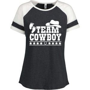 Team Cowboy Baby Gender Reveal Outfit Team Boy Gender Reveal Enza Ladies Jersey Colorblock Tee