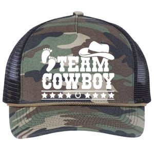 Team Cowboy Baby Gender Reveal Outfit Team Boy Gender Reveal Retro Rope Trucker Hat Cap